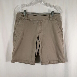 The North Face Shorts Women's 10 Khaki Chino Pockets 100% Cotton Missing Button